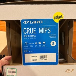 Giro youth small snow sport helmet with MIPS in white.